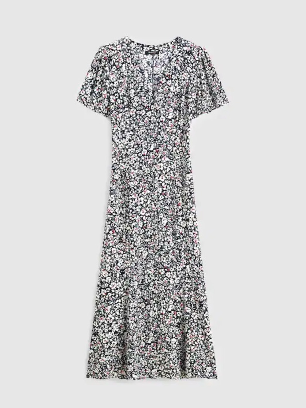 NWT Madewell Button-Front Flutter-Sleeve Midi
Dress in Floral Sz 8